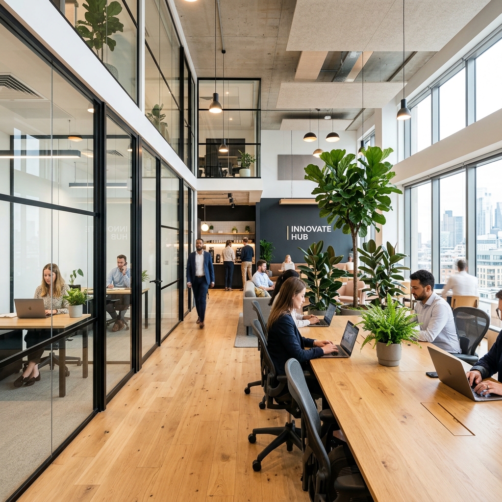 Premium modern corporate office interior managed by Edustan